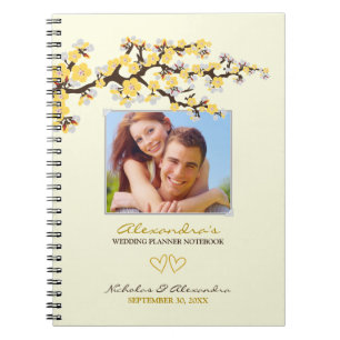 Kirschblüten, die Planer-Notizbuch (Gelb, Wedding Notizblock