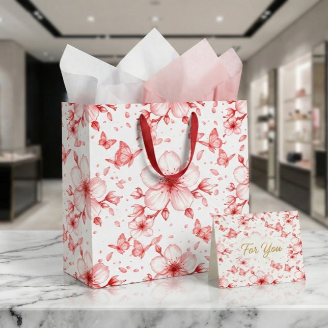 Kirschblüten-Eleganz Große Geschenktüte (Von Creator hochgeladen)