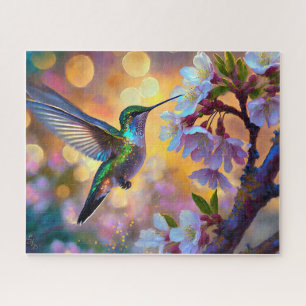 Kirschblüten-Fantasie-Sonnenaufgang Kolibri