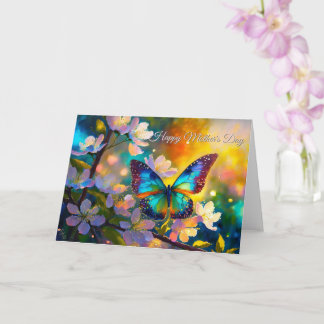 Kirschblüten-Fantasie-Sonnenaufgang-Schmetterling Karte