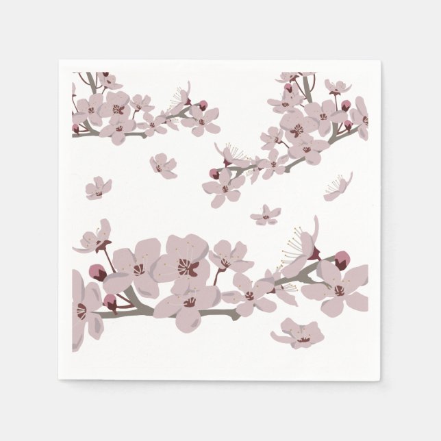 Kirschblüten Floating-Blume Serviette (Vorderseite)