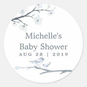 Kirschblüten Florales Babyshower Runder Aufkleber