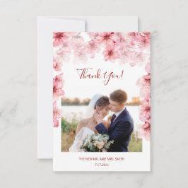 Kirschblüten-Foto-Hochzeit-Dankeskarten Dankeskarte