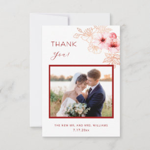 Kirschblüten-Foto-Hochzeit-Dankeskarten Dankeskarte