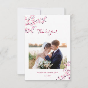 Kirschblüten-Foto-Hochzeit-Dankeskarten Dankeskarte