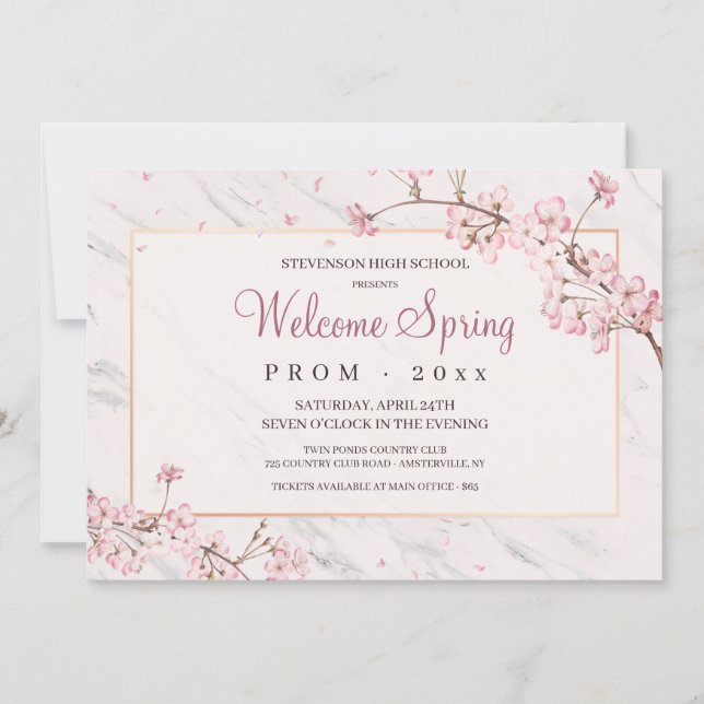Kirschblüten Frame Prom Einladung (Vorderseite)
