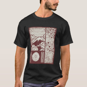 Kirschblüten Fujiyama Japanischer Garten Mount Fuj T-Shirt
