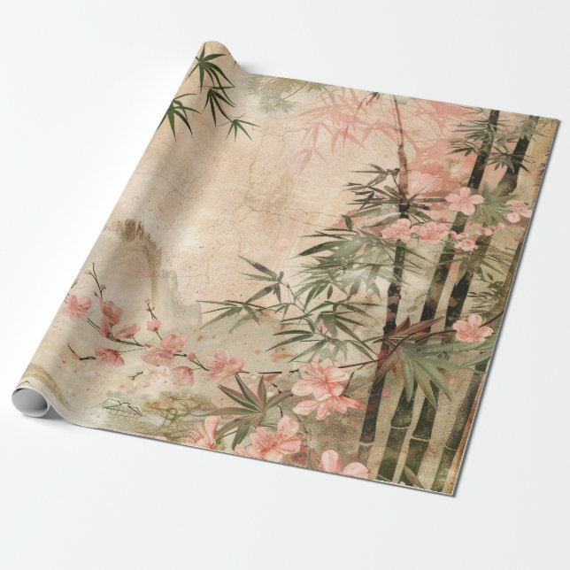Kirschblüten-Gartenszene (1) Geschenkpapier (Ungerollt)