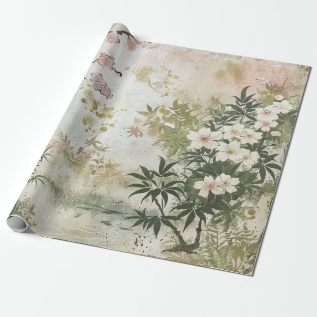 Kirschblüten-Gartenszene (6) Geschenkpapier (Ungerollt)