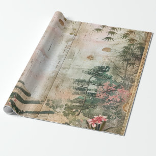 Kirschblüten-Gartenszene (9) Geschenkpapier