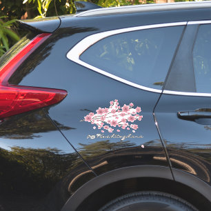 Kirschblüten-Geschäftsname-Schriftzug-Auto-Aufkleb Aufkleber