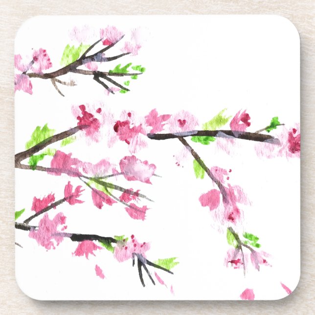 Kirschblüten Getränkeuntersetzer (Vorderseite)