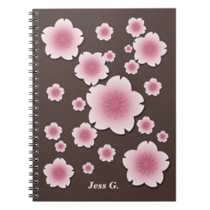 Kirschblüten-Gewohnheits-Notizbuch Kaffee-Browns Notizblock