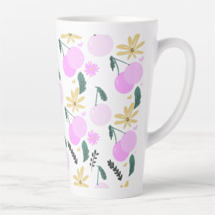 Kirschblüten-Grünzeug Gelb Rosa Herzen Muster Milchtasse