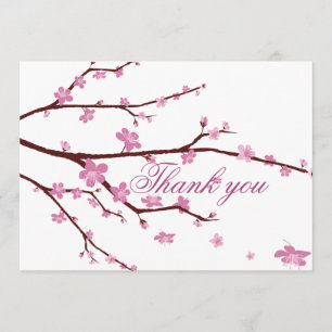 Kirschblüten-Hochzeit-Danksagungskarten Dankeskarte