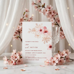 Kirschblüten-Hochzeit in Rosa und Weiß Einladung