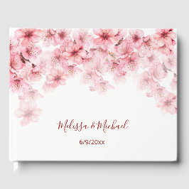 Kirschblüten-Hochzeit in Rosa und Weiß Gästebuch
