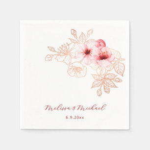 Kirschblüten-Hochzeit in Rosa und Weiß Serviette