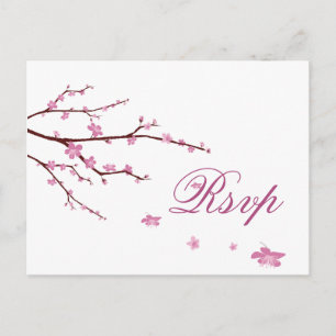Kirschblüten-Hochzeits-RSVP-Postkarten Einladungspostkarte
