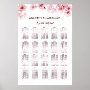 Kirschblüten-Hochzeits-Sitzplan Poster