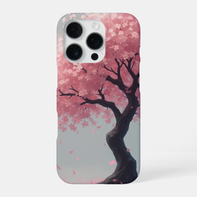 Kirschblüten-Illustration iPhone 16 Pro Hülle (Rückseite)