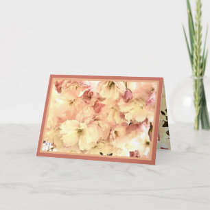 Kirschblüten in Creme und rosa Grußkarte Karte