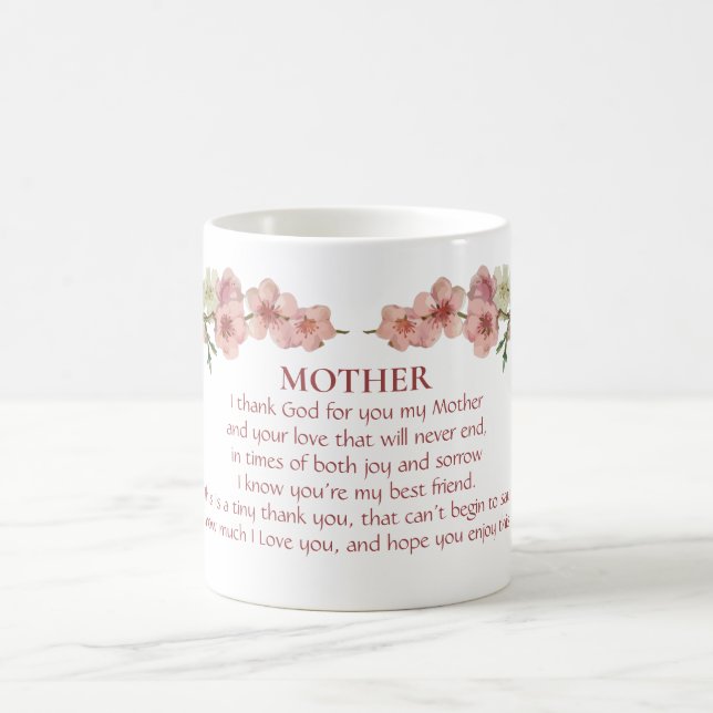 Kirschblüten in Rosa für Mutter Kaffeetasse (Mittel)