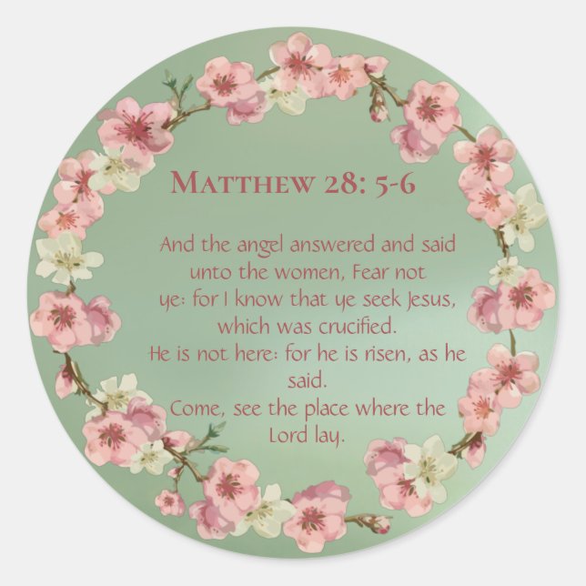 Kirschblüten in rosa und Aquamarin Runder Aufkleber (Vorderseite)