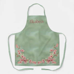 Kirschblüten in Rosa und Türkis Schürze