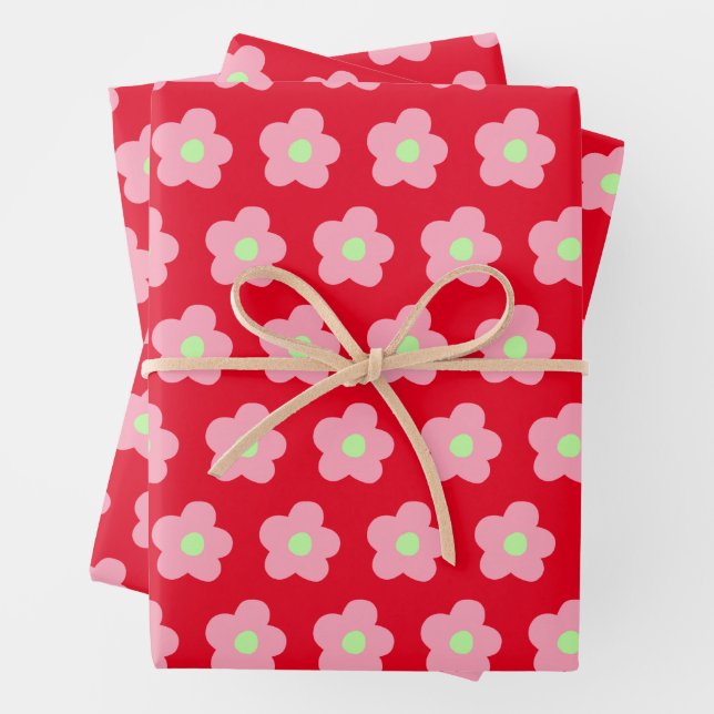 Kirschblüten in Rot Geschenkpapier Set (Beispiel)