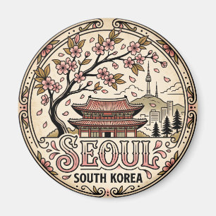 Kirschblüten in Seoul Südkorea Magnet