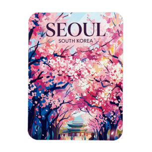 Kirschblüten in Seoul Südkorea Magnet