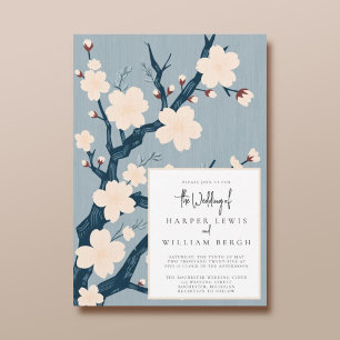 Kirschblüten Japandi-Hochzeit Einladung