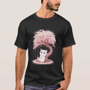 Kirschblüten-Japanischer-Baum-Süße-Katze-Kätzchen- T-Shirt