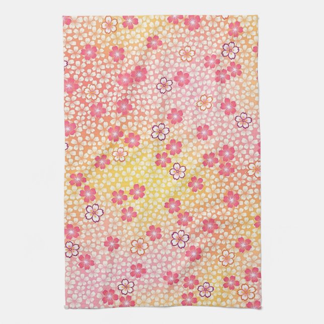 Kirschblüten, japanisches Design Geschirrtuch (Vertikal)