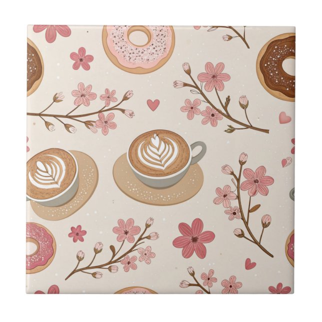 Kirschblüten-Kaffeebecher-Cozy-Muster (3) Fliese (Vorderseite)