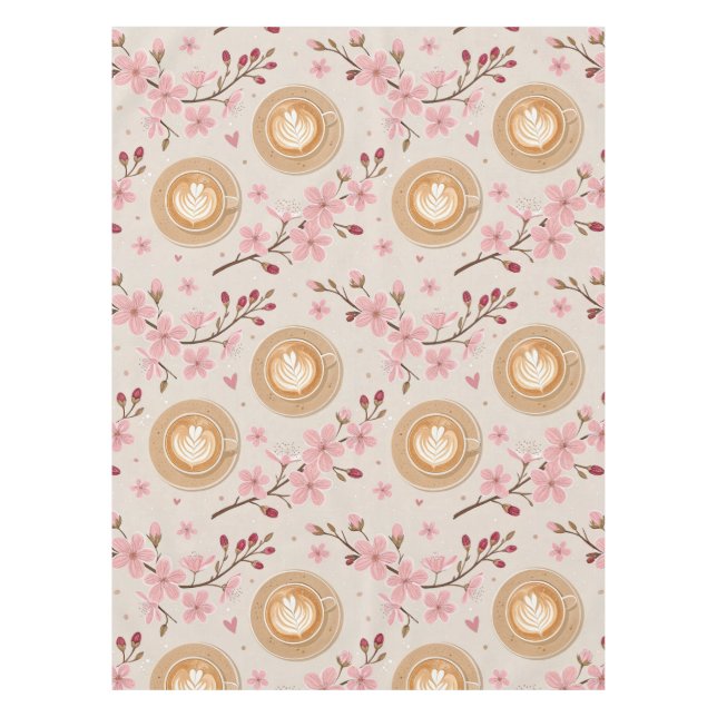 Kirschblüten-Kaffeebecher-Cozy-Muster (7) Tischdecke (Vorderseite)