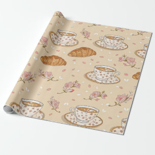 Kirschblüten-Kaffeekissen-Muster (2) Geschenkpapier