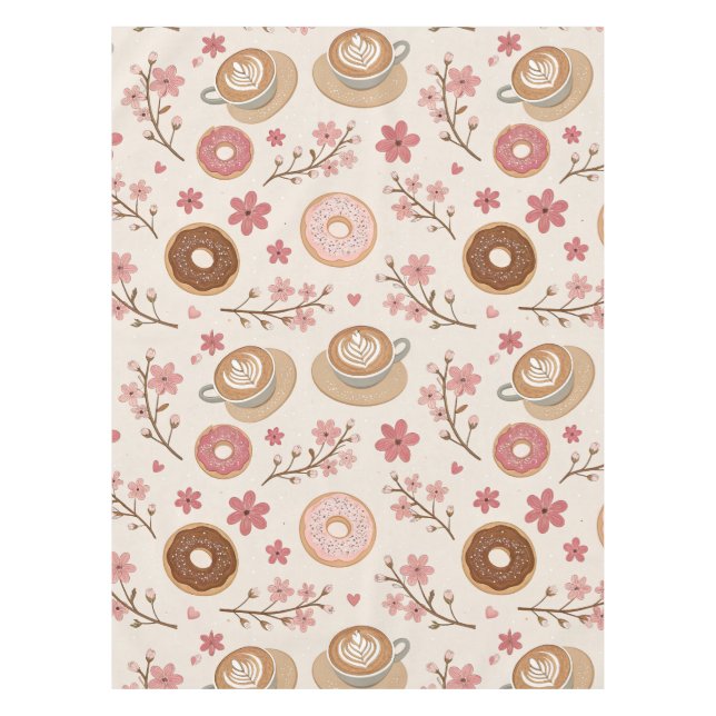 Kirschblüten-Kaffeekissen-Muster (3) Tischdecke (Vorderseite)