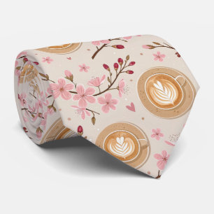 Kirschblüten-Kaffeekissen-Muster (7) Krawatte