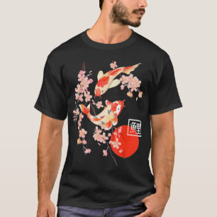 Kirschblüten-Koi-Karpfenfisch Japanische Sakura T-Shirt