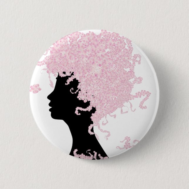 Kirschblüten-Kopf Button (Vorderseite)
