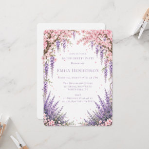 Kirschblüten-Lavendel-Baum-Junggesellinnenabschied Einladung