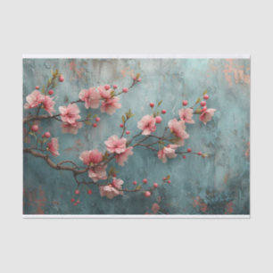 Kirschblüten mit rustikalem Hintergrund Seidenpapier