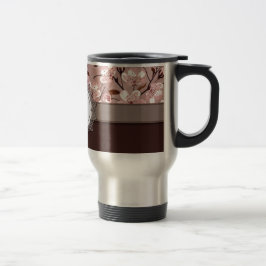 Kirschblüten mit Spitze-Monogramm Reisebecher