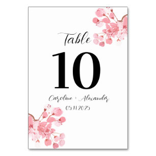 Kirschblüten Moderne Orientalische Sakura Hochzeit Tischnummer