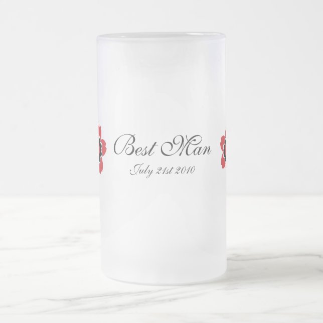Kirschblüten-moderner kundenspezifischer Trauzeuge Mattglas Bierglas (Mittel)