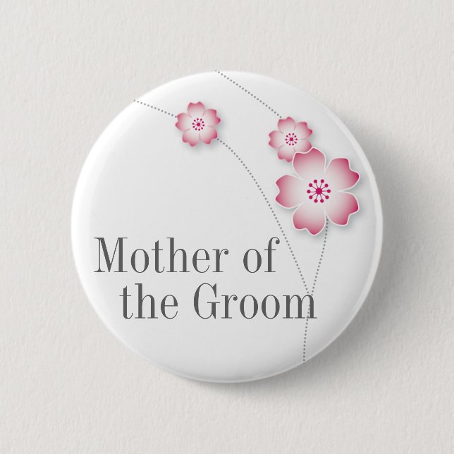 Kirschblüten-Mutter des Bräutigam-Knopfes Button (Vorderseite)