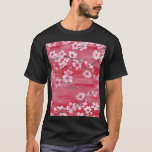 Kirschblüten, nahtloses Wasserfarbmuster. T-Shirt