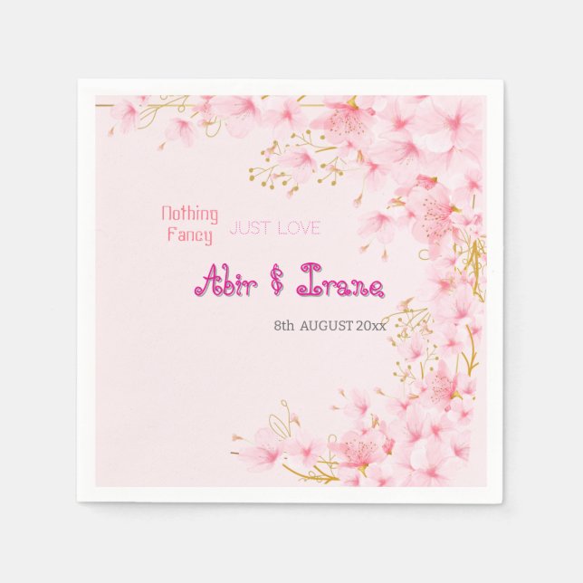 Kirschblüten-Pink personalisiert elegant  Serviette (Vorderseite)